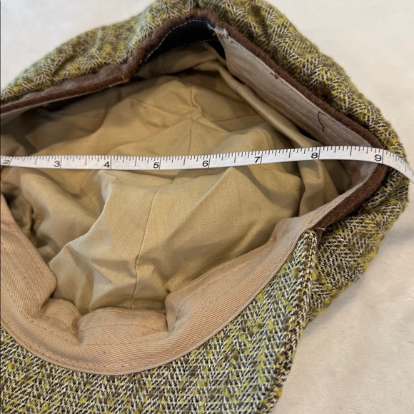 Grace Hats Wool blend Brimmed Tan Tweed hat with brown trim detail & tan lining - Picture 6 of 6